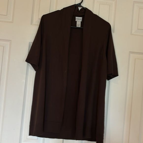 CHICO’S Brown open cardigan Sz 8 - Picture 9 of 9